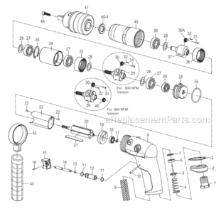 Page A Diagram and Parts List for CP1117P09 6151580160 Chicago Pneumatic Drill